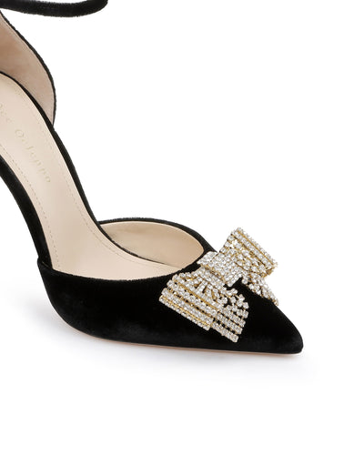 Laura Black Velvet Ankle Strap Heels | Lace up heels, Heels, Ankle strap  heels