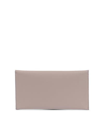 Leather Envelope Clutch Nude