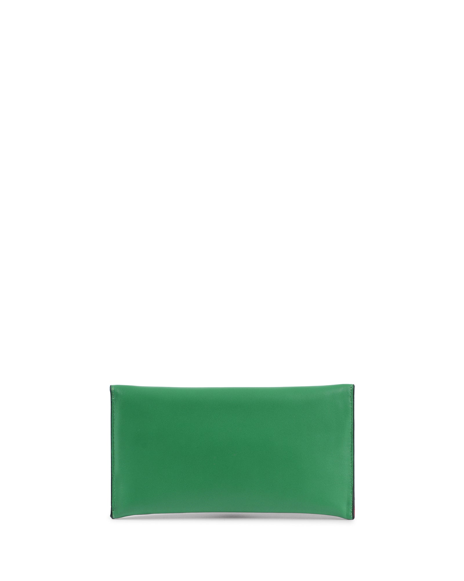 Leather Envelope Clutch Green