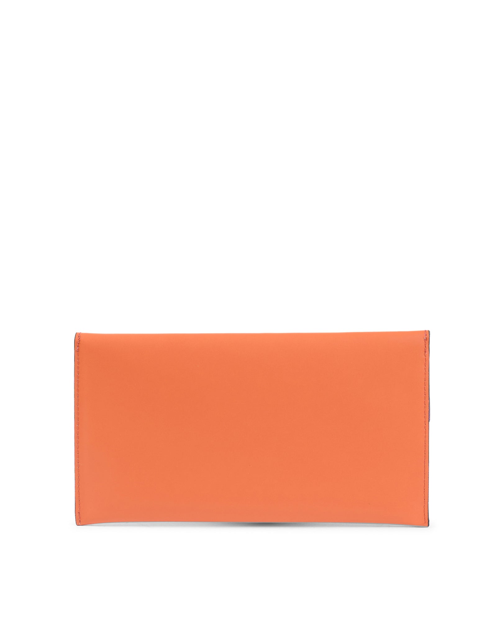Leather Envelope Clutch - Orange