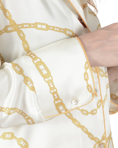 Queen's Jubilee Silk Pajama - Cream